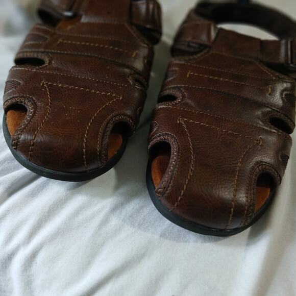 NUNN BUSH 12 WIDE Rio Grande Closed Toe Fisherman Men's casual sandal brown - Picture 12 of 12